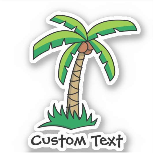 Palm Tree Cartoon Sticker (Vorderseite)