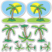 Palm Tree Cartoon Sticker Set (Vorderseite)