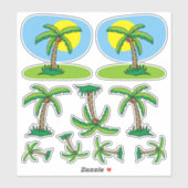 Palm Tree Cartoon Sticker Set (Blatt)
