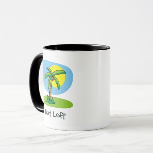Palm Tree Cartoon Tasse (Vorderseite Links)