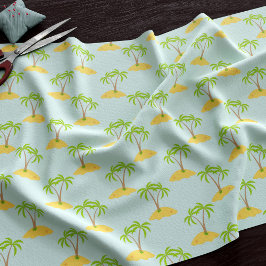 Palm Tree Cartoon Tropical Island Muster Fabric Stoff
