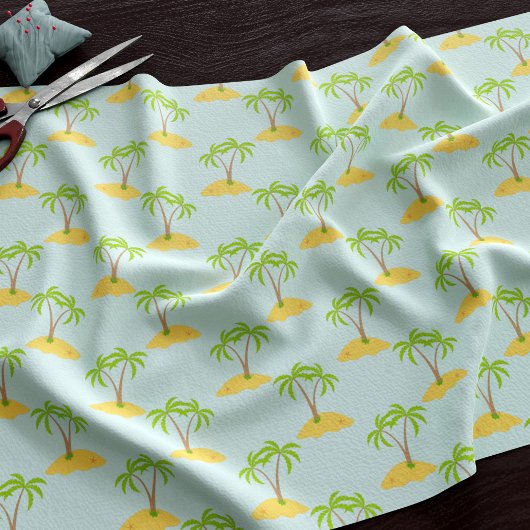 Palm Tree Cartoon Tropical Island Muster Fabric Stoff