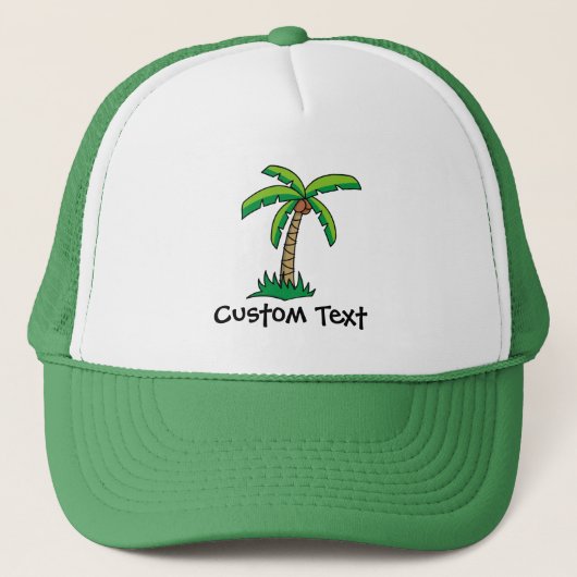 Palm Tree Cartoon Trucker Hat Truckerkappe (Vorderseite)
