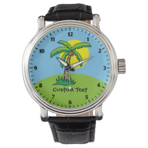 Palm Tree Cartoon Wrist Watch Armbanduhr