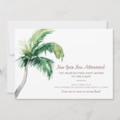 Palm Tree Change of Address Moving Announcement Feiertagskarte (Vorderseite)