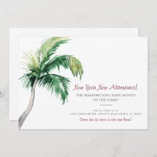Palm Tree Change of Address Moving Announcement Feiertagskarte