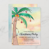 Palm Tree Christmas Party Einladungspostkarte (Vorne/Hinten)