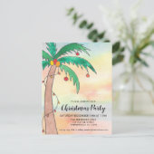 Palm Tree Christmas Party Einladungspostkarte (Stehend Vorderseite)