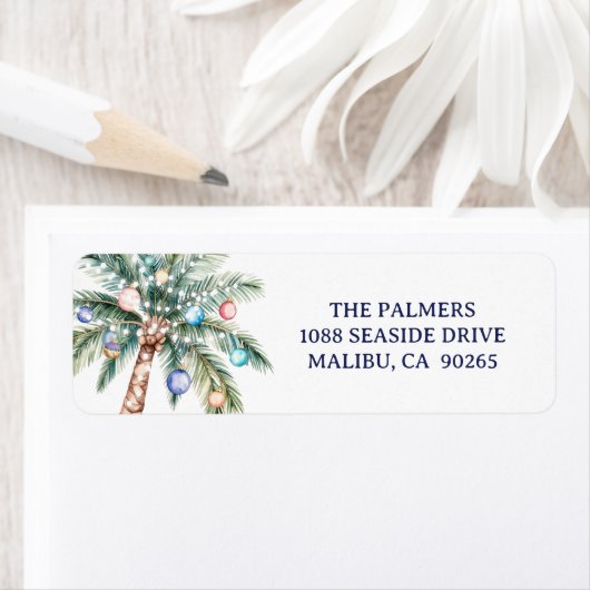 Palm Tree Christmas Tree Return Address (Insitu)