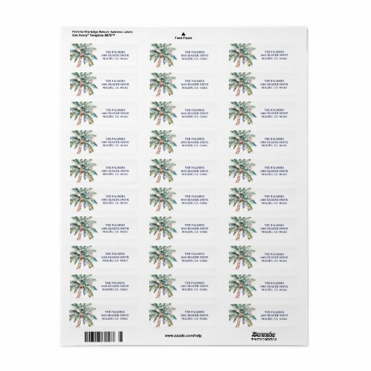 Palm Tree Christmas Tree Return Address (Vorne)