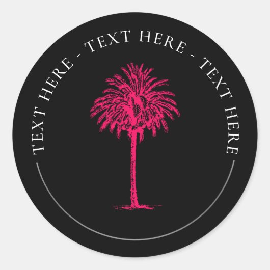 Palm Tree Classic Round Sticker (Vorderseite)