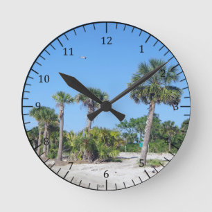Palm Tree Clock Runde Wanduhr