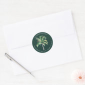 Palm Tree Coastal Christmas Return Address Runder Aufkleber (Umschlag)
