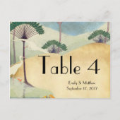 Palm Tree & Crane Hochzeit in Urlaubsort Einladung (Rückseite)