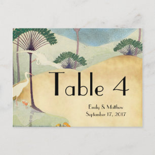 Palm Tree & Crane Hochzeit in Urlaubsort Einladung