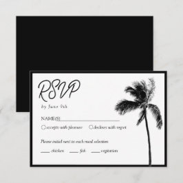 Palm Tree Custom Bat Mitzvah UAWG Enclosure Card Begleitkarte