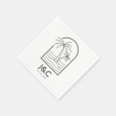 Palm Tree Custom Beach Wedding Cocktail Serviette (Ecke)