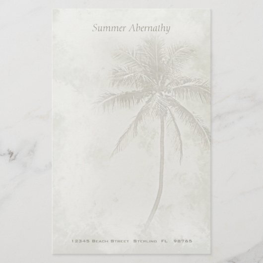 Palm Tree Custom Stationery - Sandfarbe Briefpapier (Vorderseite)