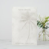 Palm Tree Custom Stationery - Sandfarbe Briefpapier (Stehend Vorderseite)