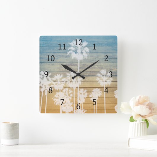 Palm Tree Design 239 Quadratische Wanduhr (Zuhause)