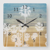 Palm Tree Design 239 Quadratische Wanduhr (Vorderseite)