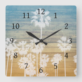 Palm Tree Design 239 Quadratische Wanduhr