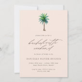 Palm Tree Destination Bachelorette Wochenende Einladung (Vorderseite)