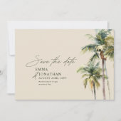 Palm Tree Destination Elegant Coastal Wedding Save The Date (Vorderseite)