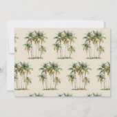Palm Tree Destination Elegant Coastal Wedding Save The Date (Rückseite)