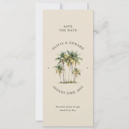 Palm Tree Destination Elegant Coastal Wedding Save The Date