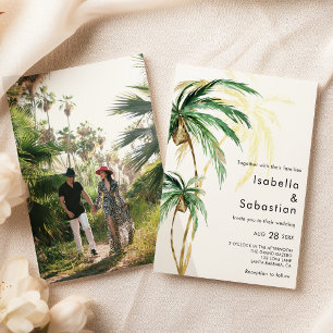 Palm Tree Destination Foto Hochzeit Einladung