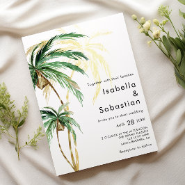 Palm Tree Destination Modern Wedding Einladung