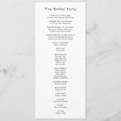 Palm Tree Destination Modern Wedding Flat Program Programm (Rückseite)