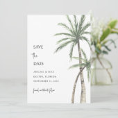 Palm Tree Destination Save the Date (Stehend Vorderseite)