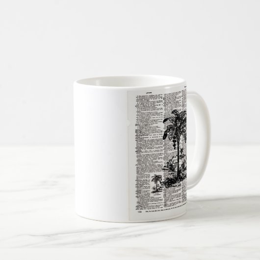 Palm Tree Dictionary Art Kaffeetasse (VorderseiteRechts)