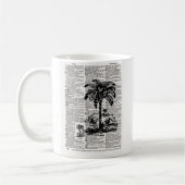 Palm Tree Dictionary Art Kaffeetasse (Links)