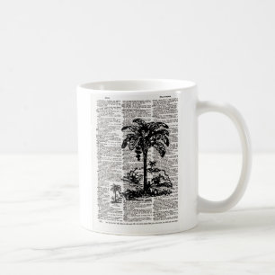 Palm Tree Dictionary Art Kaffeetasse