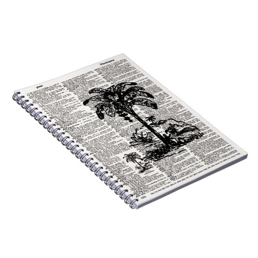 Palm Tree Dictionary Art Notizblock (Rechte Seite)