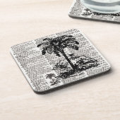 Palm Tree Dictionary Art Untersetzer (Linke Seite)