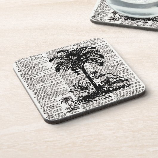 Palm Tree Dictionary Art Untersetzer (Linke Seite)