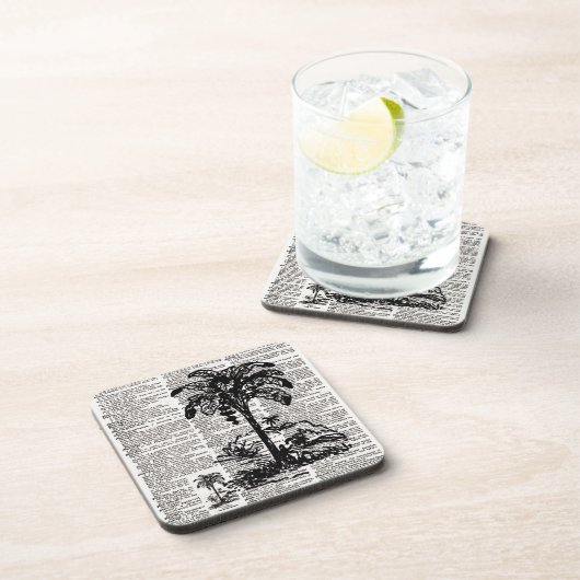 Palm Tree Dictionary Art Untersetzer (Rechte Seite)