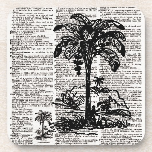 Palm Tree Dictionary Art Untersetzer (Vorderseite)