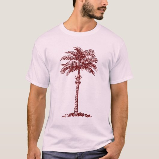 Palm Tree - Dunkelrot T-Shirt (Vorderseite)