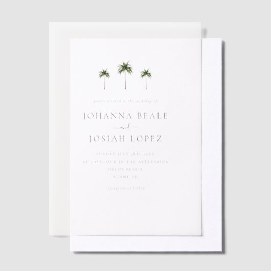 Palm Tree Ein perfektes Wochenende in Locarno Pergament Einladungen (Versetzt)