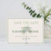 Palm Tree Elegant Moderne Hochzeit retten Datum Save The Date (Stehend Vorderseite)