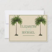 Palm Tree Elegant Moderne Hochzeit retten Datum Save The Date (Rückseite)