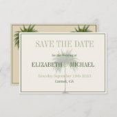 Palm Tree Elegant Moderne Hochzeit retten Datum Save The Date (Vorne/Hinten)