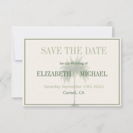 Palm Tree Elegant Moderne Hochzeit retten Datum Save The Date