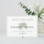 Palm Tree Elegant Moderne Hochzeit retten Datum Save The Date (Stehend Vorderseite)