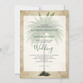 Palm Tree Elegante Chic Wedding Magneteinladung (Vorderseite)